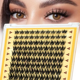 QUEWEL Cluster Lashes, Natural Look, Manga Lashes, Pack of 120 Clusters, Soft and Fluffy, Lash Clusters with Different Makeup Styles, Anime Lashes, User-friendly at Home (Manga Puppies)