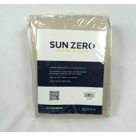 Sun Zero Stone Beige Emory Room-Darkening Pair of Curtain Panels, 108"x95"