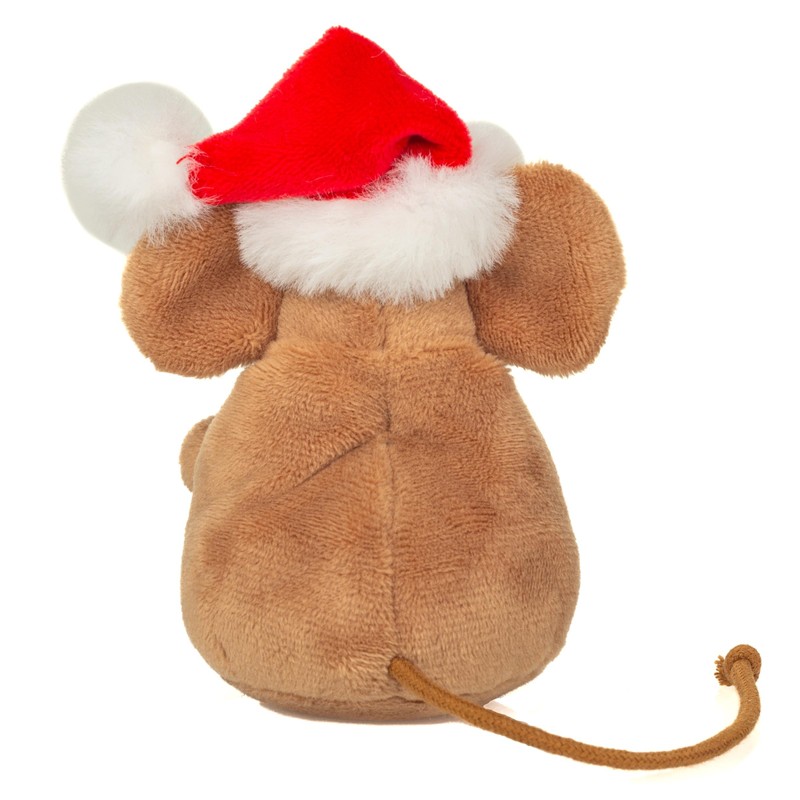 Teddy Hermann 94617 Christmas Mouse with Wreath 11 cm, Cuddly