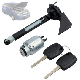 Twowinds Bonnet Lock Pumper, Lock Cylinder and Key Compatible with Ford Focus II (2004-2012) 1355231, 4M5AA16B970 Bonnet Release