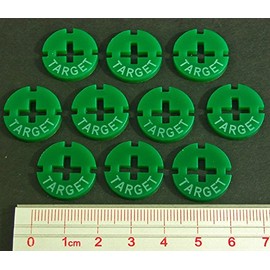 LITKO Target Command Token Set | Gaming Aid Pieces | Compatible with Flames of War, Bolt Action, Axis & Allies | WH40K | Napoleonic | Ancients | 10 Pack (Green)