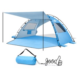 Purebox Beach Tent Sun Shelter - 2/3/4 Person UPF 50+ UV Protection Tents with Canopy, Easy Setup Lightweight Beach Shade Tent, Portable Beach Cabana Sun Shade Shelter