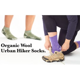 Maggie's Organic Dark Urban Hiker Ankle Wool Socks (as1, alpha, m, regular, regular, Black, Medium)