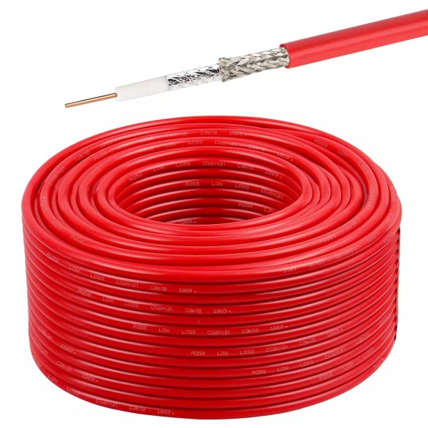 RG58 Coaxial Cable 200Ft, Low Loss Cable RG58 50 Ohm