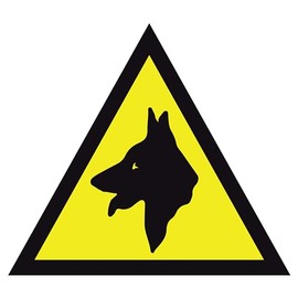 2 Pack Security Guard Dogs Mini Warning STICKER Signs for Cars Vans Doors Window (130mm)