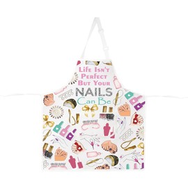 AKTAP Nail Tech Apron Life Isn't Perfect But Your Nails Can Be Waterproof Bibs Nail Artist Stylist Gifts Nail Salon Supplies (AP, Nails Can Be Apron-HT2)