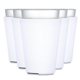TahoeBay Blank Pint Glass Sleeves (6-Pack) 16 Ounce Insulating Foam Collapsible Beer Drinking Cup Holder (White)