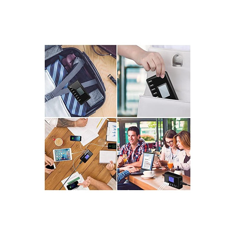 Cargador USB, estación de Carga USB de 60 W, 12