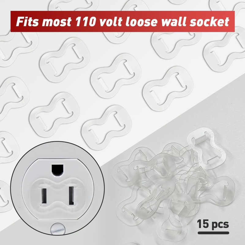 15-Pack Loose Outlet Fix Plug - Ensure Secure Connection for