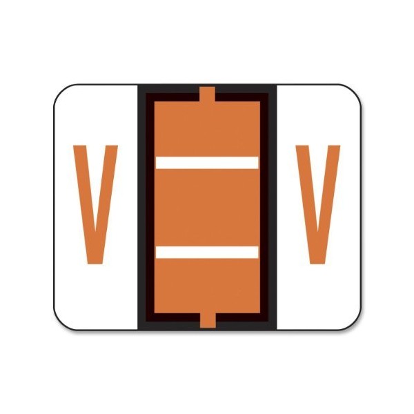 Smead BCCR Bar-Style Color-Coded Alphabetic Label, V, Label Roll, Dark