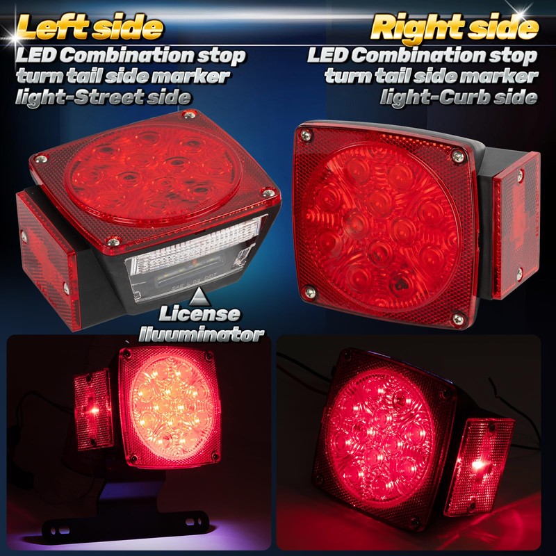 AUTO-GEKKO LED Trailer Light Kit - Stop Turn Tail License