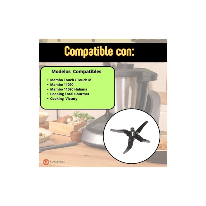 Roboparts® Removable Replacement Blades for Cecotec Food Processor Models Mambo