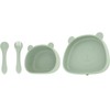 4pcs Children Plate Utensils Set Silicone Suction Bowls Set Toddler