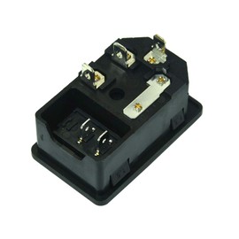 2pcs FILSHU Large Current Inlet Male Power Socket with 15A Rocker Switch and Fuse,15A 250V 3Pin IEC320 C14