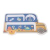 Kids Dinner Plate with Spoon Bamboo Fiber Divided Plates Cartoon