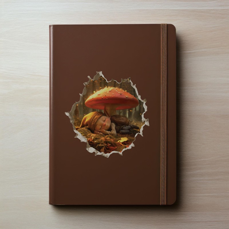 Sleeping Gnome - Wall Hole 3D Wall Sticker