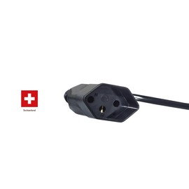 DINIC Power Cable Switzerland Type J to C14, Adaptor Cable, 0.75 mm², 0.30 m