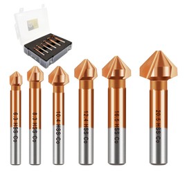 Countersink Drill Bit M35 Set, DARTOTEK HSS 3 Flutes 90 Degrees Chamfering Tool Cobalt-plated Ø 6.3-20.5 mm Countersink and Deburrer Set for Stainless Steel, Aluminium Metal and Wood