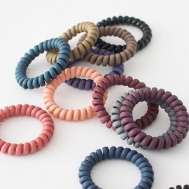 Women's Hair Tie Spring Hair Telephone Cord Matte Band String Rubber / 여성 머리끈 스프링 헤어 전화선 무광 밴드 줄 고무