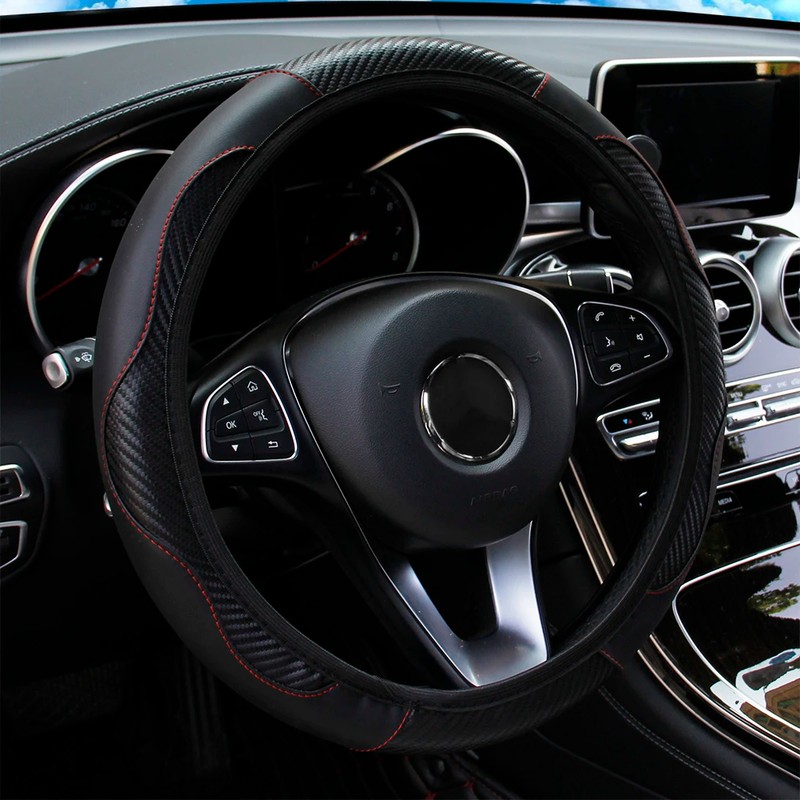 Car Steering Wheel Cover for 14.5–15 Inch Wheels – PU