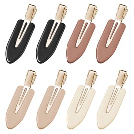 YIERSO 8 Pcs No bend Hair Clips No Crease Makeup Hair Clip Duckbill Clip No Dent Creaseless Alligator Hair Barrettes for Salon Hairstyle Women Girls Makeup Accessories (Black Coffee)