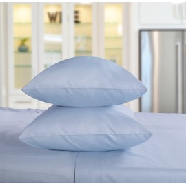 Threadmill Home Linen 800 Thread Count 100% ELS Cotton Sheets Set of 2 Standard Pillowcases, Luxury Bedding, Smooth Sateen, Blue