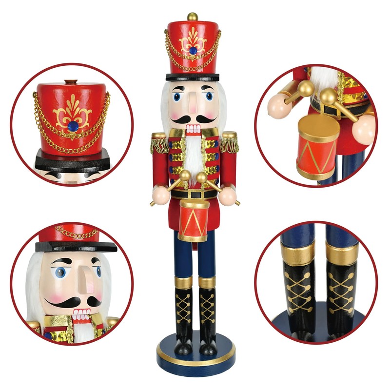 18 Inch Red Nutcracker Drummer Soldier