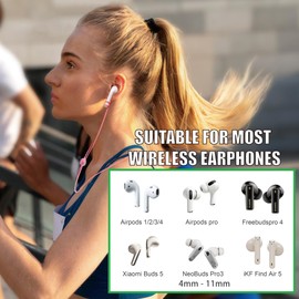 SANDIAN Airpods Strap, Anti-Loss Silicone Cord Holder for Airpods Pro, 6-Pack, Pink, Adjustable Neck Strap with Secure Clips, [Pink Pack]