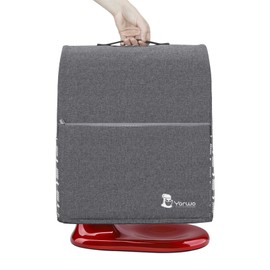 Yarwo - Cubierta para mezclador de soporte compatible con mezclador KitchenAid de 6 a 8 cuartos, cubierta protectora contra el polvo con asa superior y bolsillos para accesorios, gris con flecha