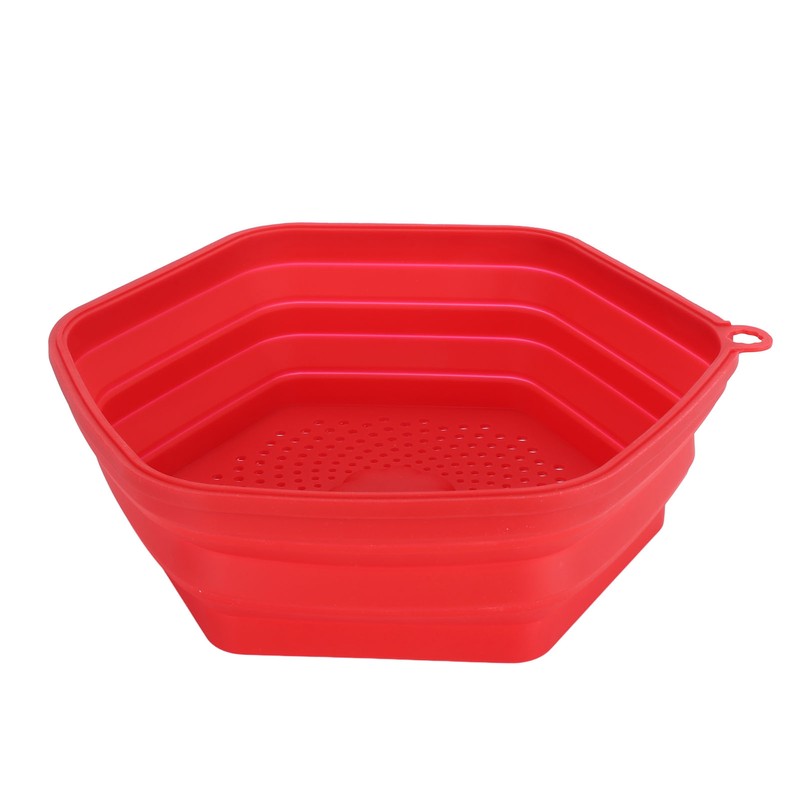 Red Silicone Microwave Splatter Cover with Handle Collapsible Microwave Food