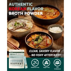Yorit Excellent Broth Powder, Premium-Quality Seafood and Vegetable Stock, Quick-Gourmet Dishes, No Chemicals, Powder Soup Base 요릿 일품육수(1 Pouch, Seafood and Vegetable)