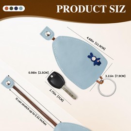 AfitLulu 8 Pcs Car Key Case PU Leather Key Sleeve for House Keys, Car Key, Creative Pull Out Style Key Bag Portable Car Key Holder Fashionable Key Pouch for Handbags for Women and Men (Style 1)