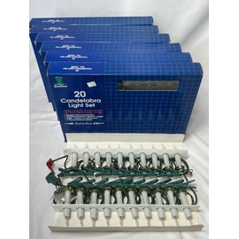 GKI NEW 20 Clear Christmas Plastic Clip-on Taper Candle String Light Set 1980's NOS