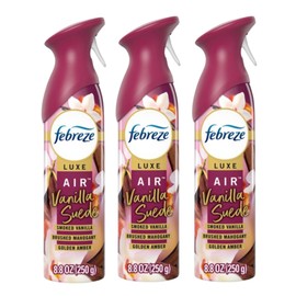 Febreeze Air Effects, Air Freshner Limited Edition Spring Fresh Scents, Summer Fresh Scents 3-pack of spray (Vanilla Suede)