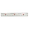 'Paw Print Love Heart' 30cm (12 Inch) White Plastic Ruler