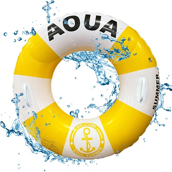 Adult Swimming Ring, Inflatable Ring with Handles, Inflatable Pool Float,