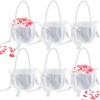 Geetery 6 Pieces Flower Girl Baskets for Weddings with Cute