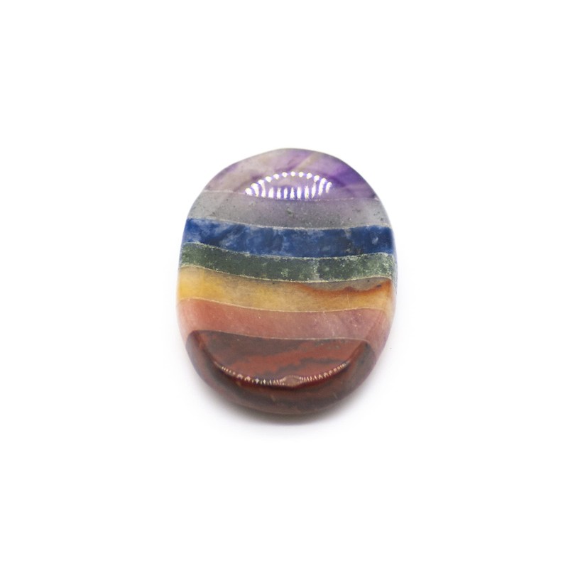 Seven Chakra Rainbow Stress Relief Worry Stone Healing Crystals Gift