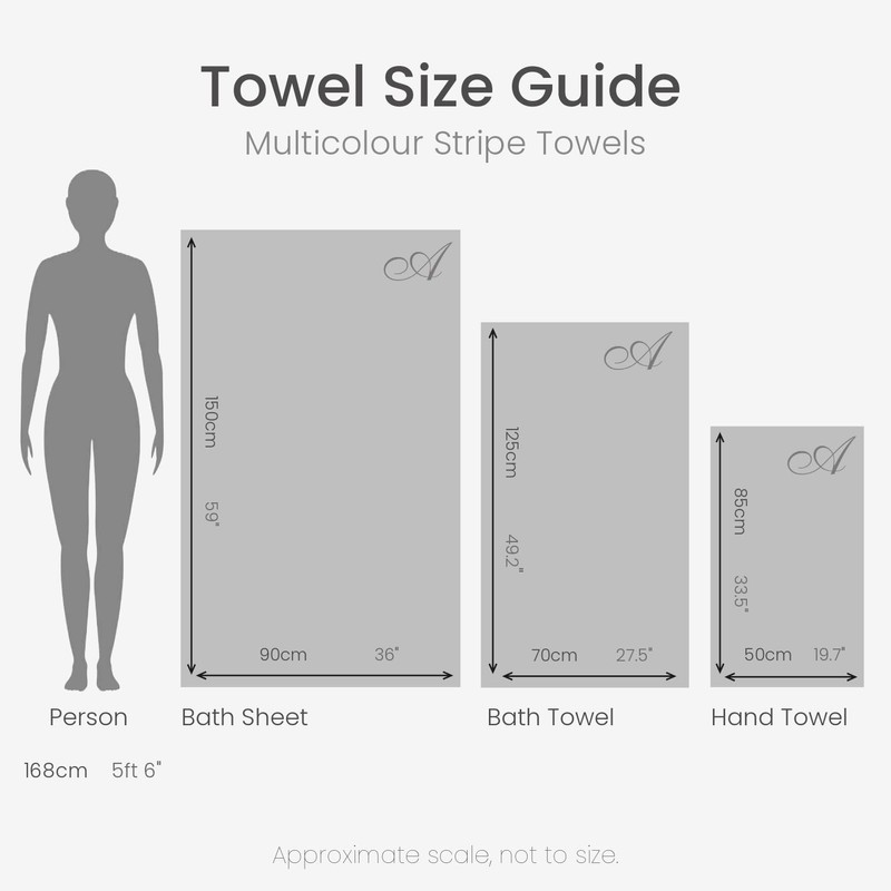 Allure Cali Multi Striped Bath Towels Pack of 2 70