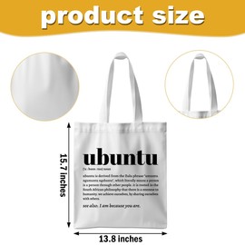 ZHAMEN Ubuntu Definition Self Love Tote Bag Zulu Dictionary Beach Bag Motivational South Africa Shopping Bags for Women Bestie Coworker Friend Grandma Christmas Birthday Holiday Reusable Grocery Bags