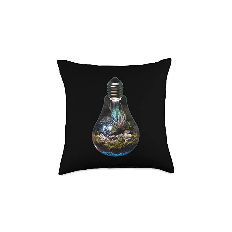 Light Bulb Terrarium For An Environmentalist Throw Pillow
