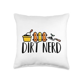 Dirt Nerd Wooden Fence Gardening Tools Hand Trowel Throw Pillow