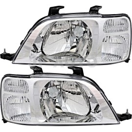 jpautowholesale For 1997-2001 Honda CRV Headlight Halogen Set Driver and Passenger Side