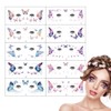 JYNVO 10PCS Schmetterling Augenwinkel Temporäre Tattoos, Glitzer Make-up Aufkleber für