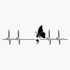 Semicolon Butterfly Ecg Heartbeat Bumper Sticker Vinyl Decal 5"