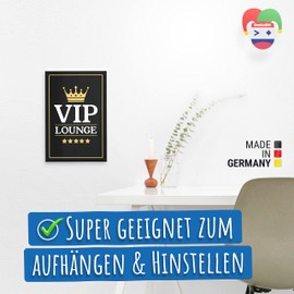 DankeDir! VIP Lounge Schild Türschild Wandschild 20 x 30 cm Deko - Wanddeko Zuhause Wohnzimmer Geschenkidee Geburtstagsgeschenk beste Freunde Geschenk Dekoration Hausbar Party Deko