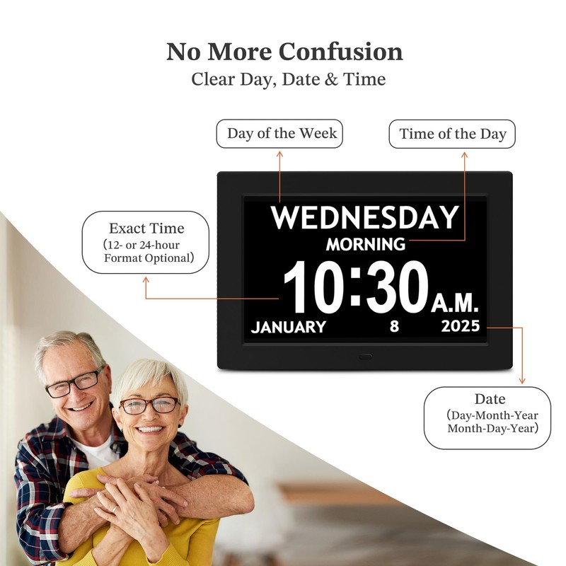 10.1'' Digital Clock, 1280*800p HD Extra Large Display, Digital Clock