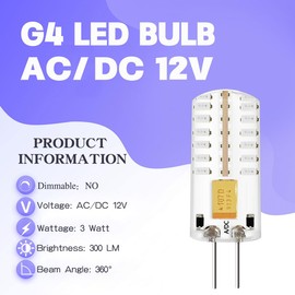 Tupolife RGB G4 Bi-pin LED Bulbs 12V 3W 6-Pack(2X Red/2x Green/2x Blue), 20W-30W Halogen G4 LED Bulb for Low Voltage Christmas Holiday Party Decoration Outdoor Tree Landscape Light Bulbs