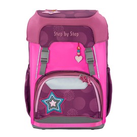 Step by Step Pull-Over for Tornister Giant, neon/pink, school bag cover with fluorescent signal colours and reflectors, for more visibility on the way to school, easy to attach