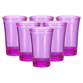 sourcing map 6pcs Shot Glasses 1.2oz Polystyrene Shot Glasses Ombre Multicolored Shot Glasses Bulk for Cocktail Round Shot Glasses Spirits Liquors, Purple